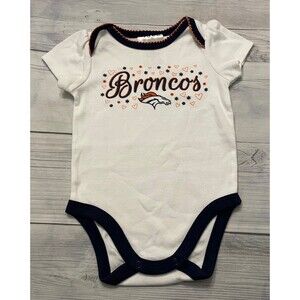 NFL Denver Broncos Football Baby Onesie Bodysuit Clothes Outfit, Newborn